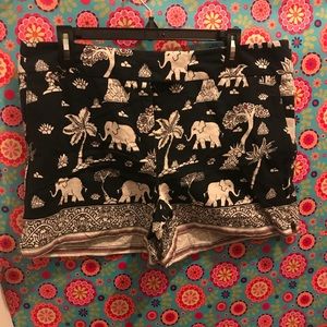Loft Elephant Printed Shorts-Size 12